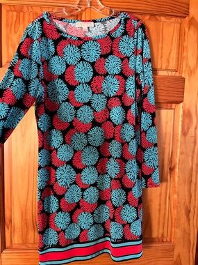 Michael Kors McKenna Coral Print Dress - Size L